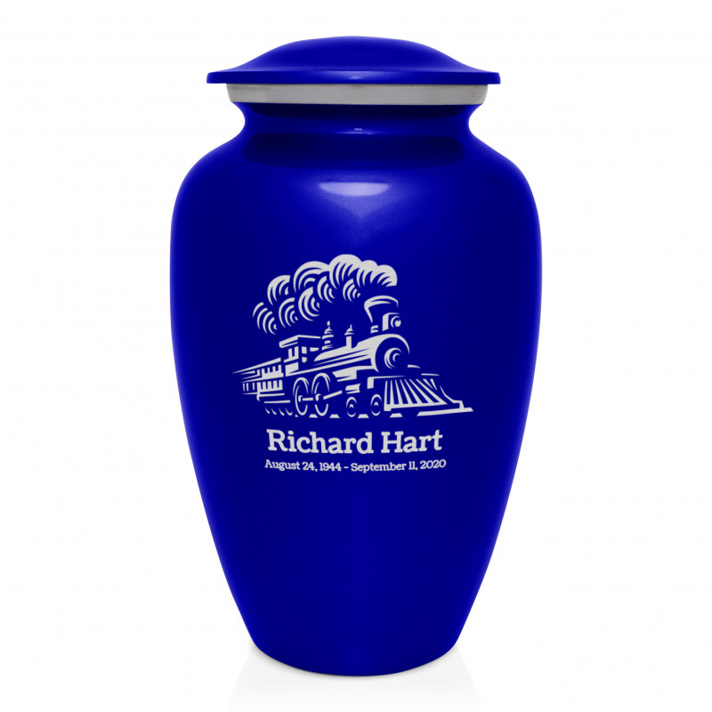 Train Cremation Urn - Midnight Blue