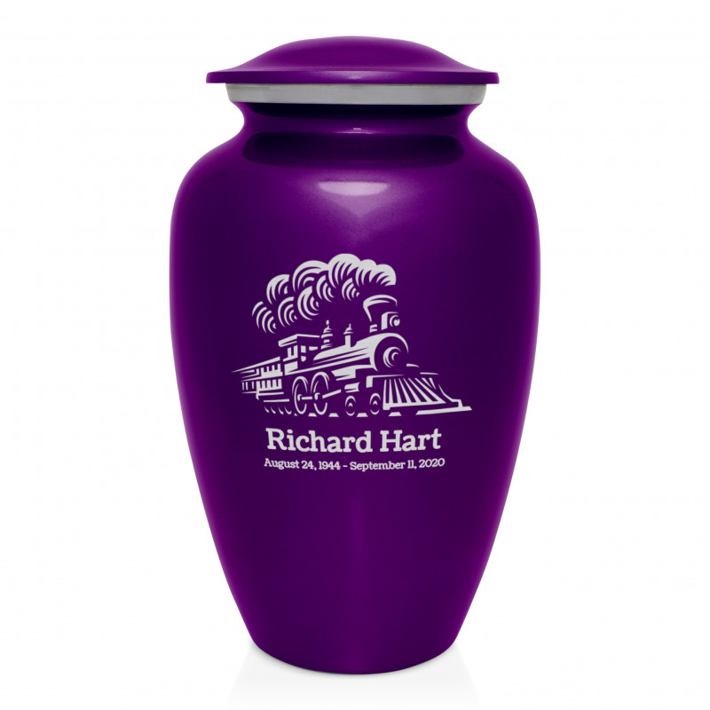 Train Cremation Urn - Purple Luster