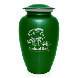 Train Cremation Urn - Shamrock Green