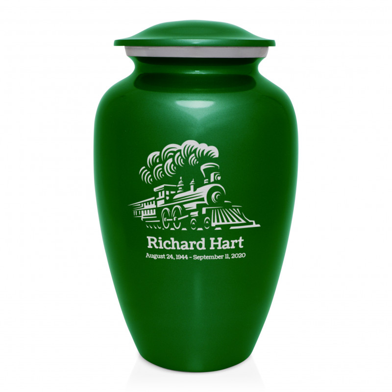 Train Cremation Urn - Shamrock Green