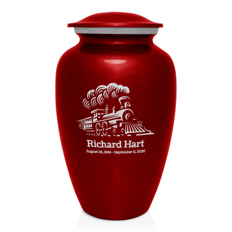 Train Cremation Urn - Ruby Red