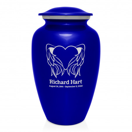 Angel Heart Cremation Urn - Midnight Blue