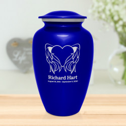 Angel Heart Cremation Urn - Midnight Blue