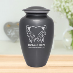 Angel Heart Cremation Urn - Gunmetal Gray