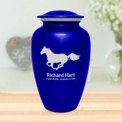 Horse Cremation Urn - Midnight Blue