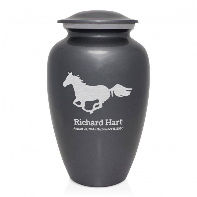 Horse Cremation Urn - Gunmetal Gray