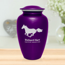 Horse Cremation Urn - Purple Luster