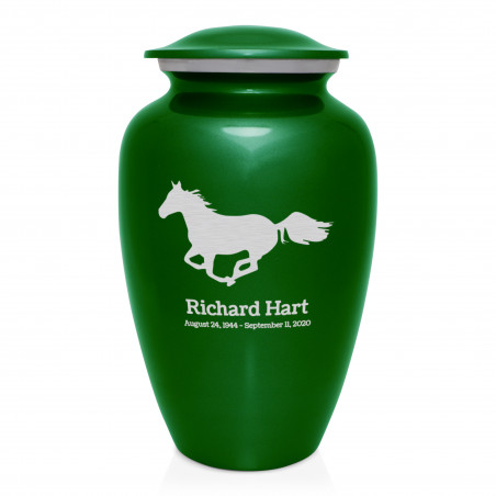 Horse Cremation Urn - Shamrock Green
