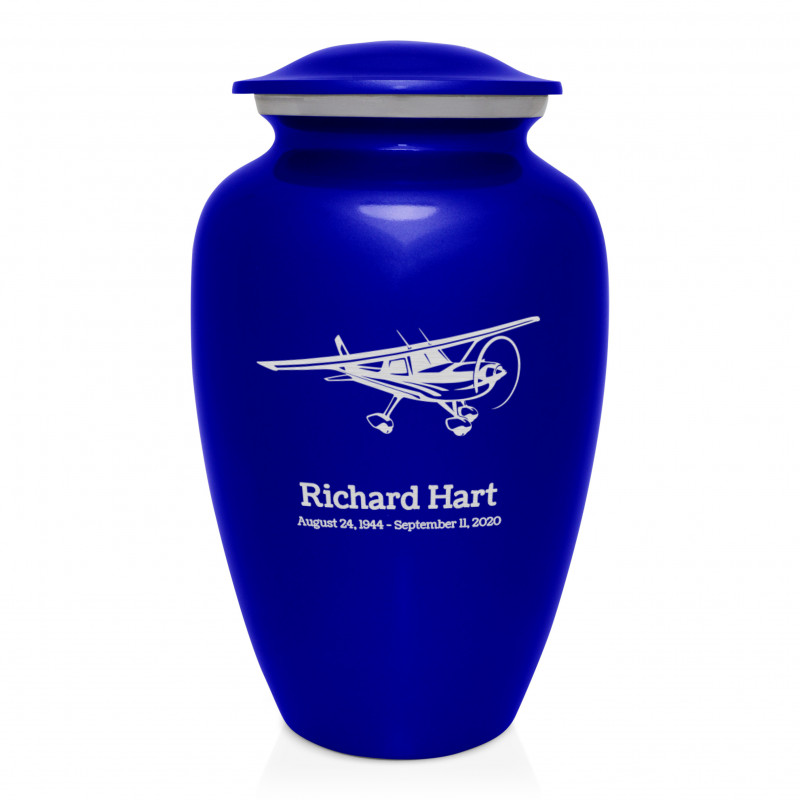 Airplane Cremation Urn - Midnight Blue