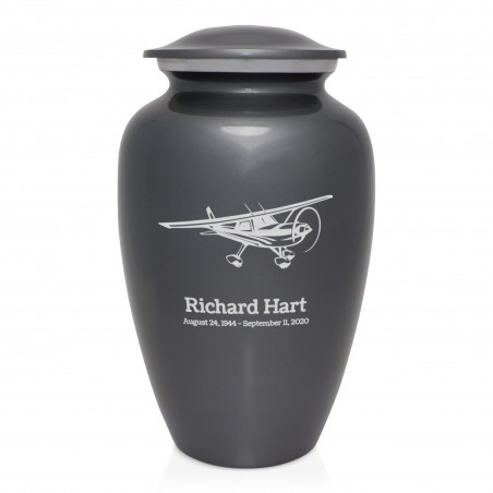 Airplane Cremation Urn - Gunmetal Gray