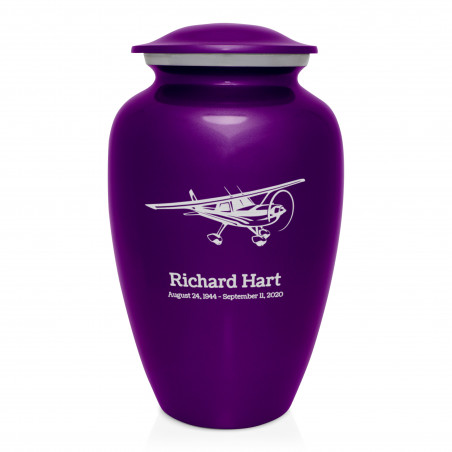 Airplane Cremation Urn - Purple Luster