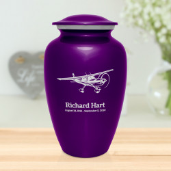 Airplane Cremation Urn - Purple Luster
