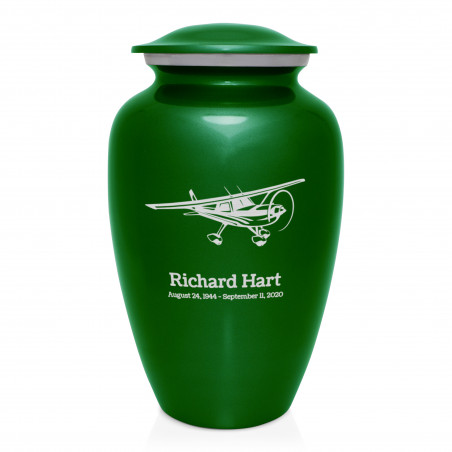 Airplane Cremation Urn - Shamrock Green