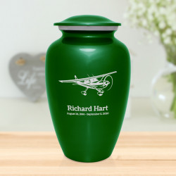 Airplane Cremation Urn - Shamrock Green