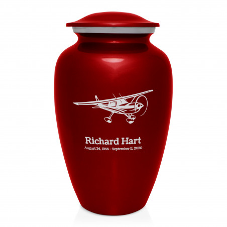 Airplane Cremation Urn - Ruby Red