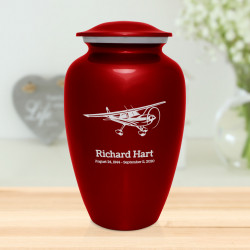 Airplane Cremation Urn - Ruby Red