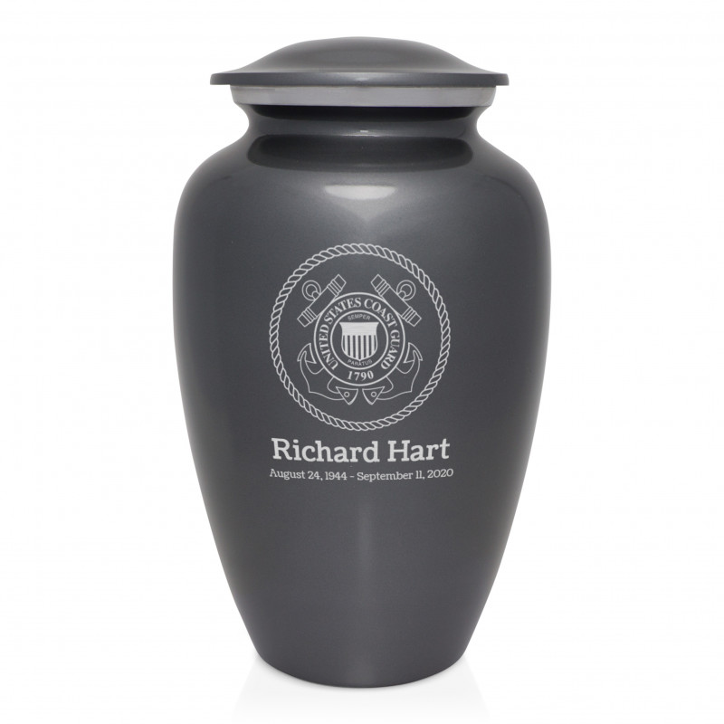 Coast Guard Cremation Urn - Gunmetal Gray