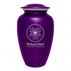 Coast Guard Cremation Urn - Purple Luster