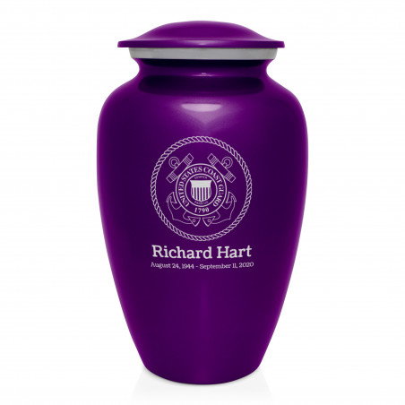 Coast Guard Cremation Urn - Purple Luster