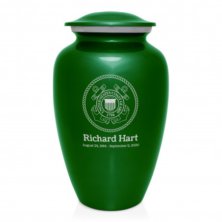 Coast Guard Cremation Urn - Shamrock Green