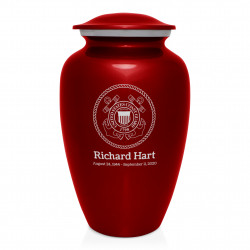 Coast Guard Cremation Urn - Ruby Red