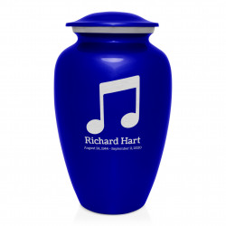 Music Note Cremation Urn - Midnight Blue