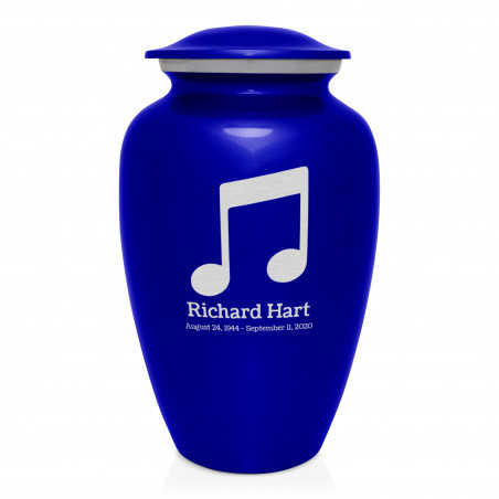 Music Note Cremation Urn - Midnight Blue