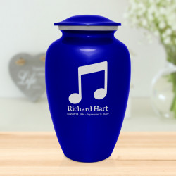 Music Note Cremation Urn - Midnight Blue