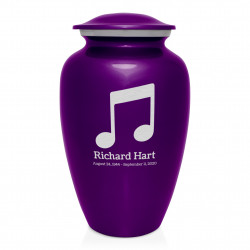 Music Note Cremation Urn - Purple Luster