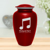 Music Note Cremation Urn - Ruby Red