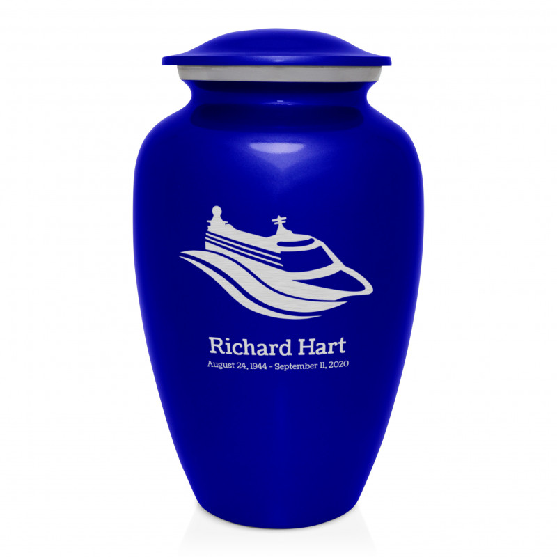 Cruise Ship Cremation Urn - Midnight Blue