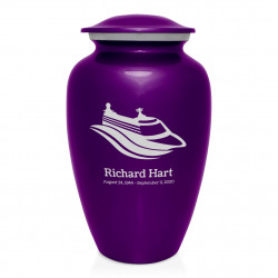 Cruise Ship Cremation Urn - Purple Luster