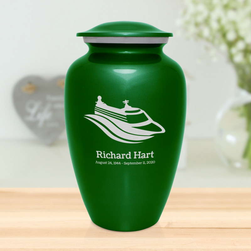Cruise Ship Cremation Urn - Shamrock Green