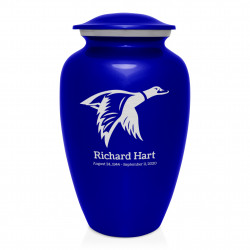 Duck Cremation Urn - Midnight Blue