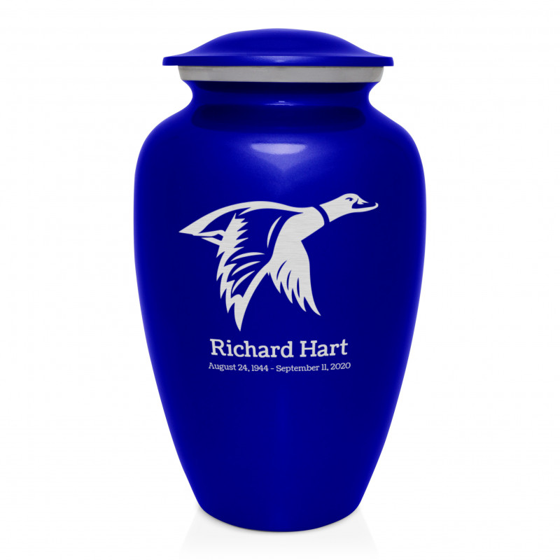 Duck Cremation Urn - Midnight Blue