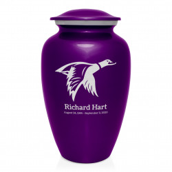 Duck Cremation Urn - Purple Luster