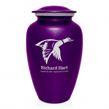 Duck Cremation Urn - Purple Luster