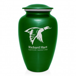 Duck Cremation Urn - Shamrock Green