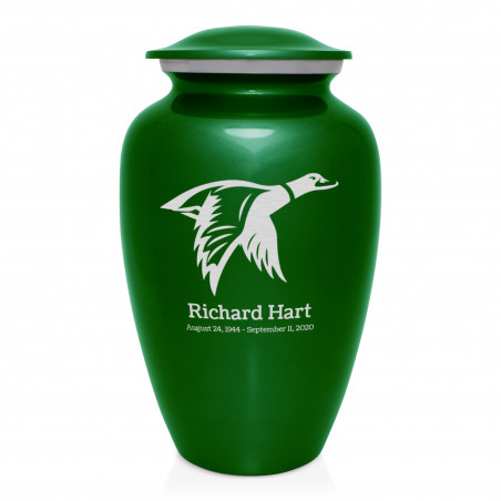 Duck Cremation Urn - Shamrock Green