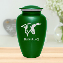 Duck Cremation Urn - Shamrock Green