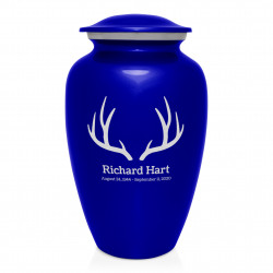 Antlers Cremation Urn - Midnight Blue