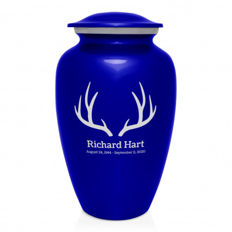 Antlers Cremation Urn - Midnight Blue