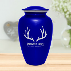 Antlers Cremation Urn - Midnight Blue