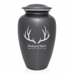 Antlers Cremation Urn - Gunmetal Gray