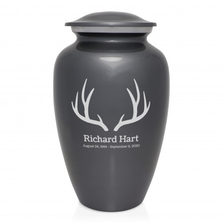 Antlers Cremation Urn - Gunmetal Gray