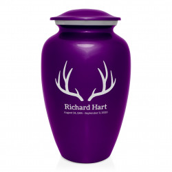 Antlers Cremation Urn - Purple Luster