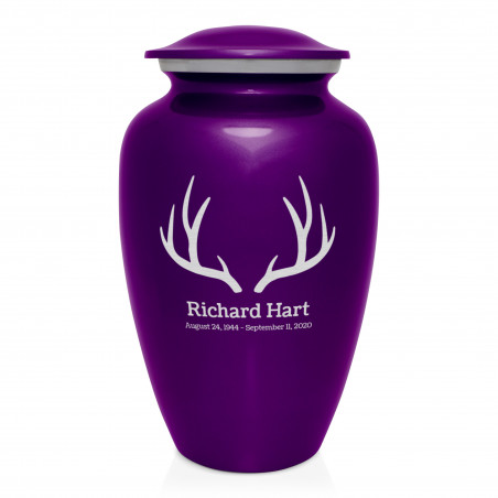 Antlers Cremation Urn - Purple Luster