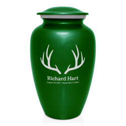 Antlers Cremation Urn - Shamrock Green