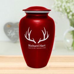 Antlers Cremation Urn - Ruby Red