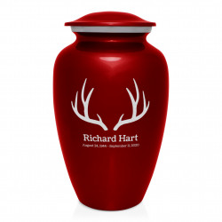 Antlers Cremation Urn - Ruby Red